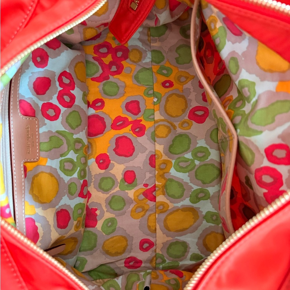 Kate Spade Nylon Orange Tote with Tan Leather Accents - Picture 11 of 15